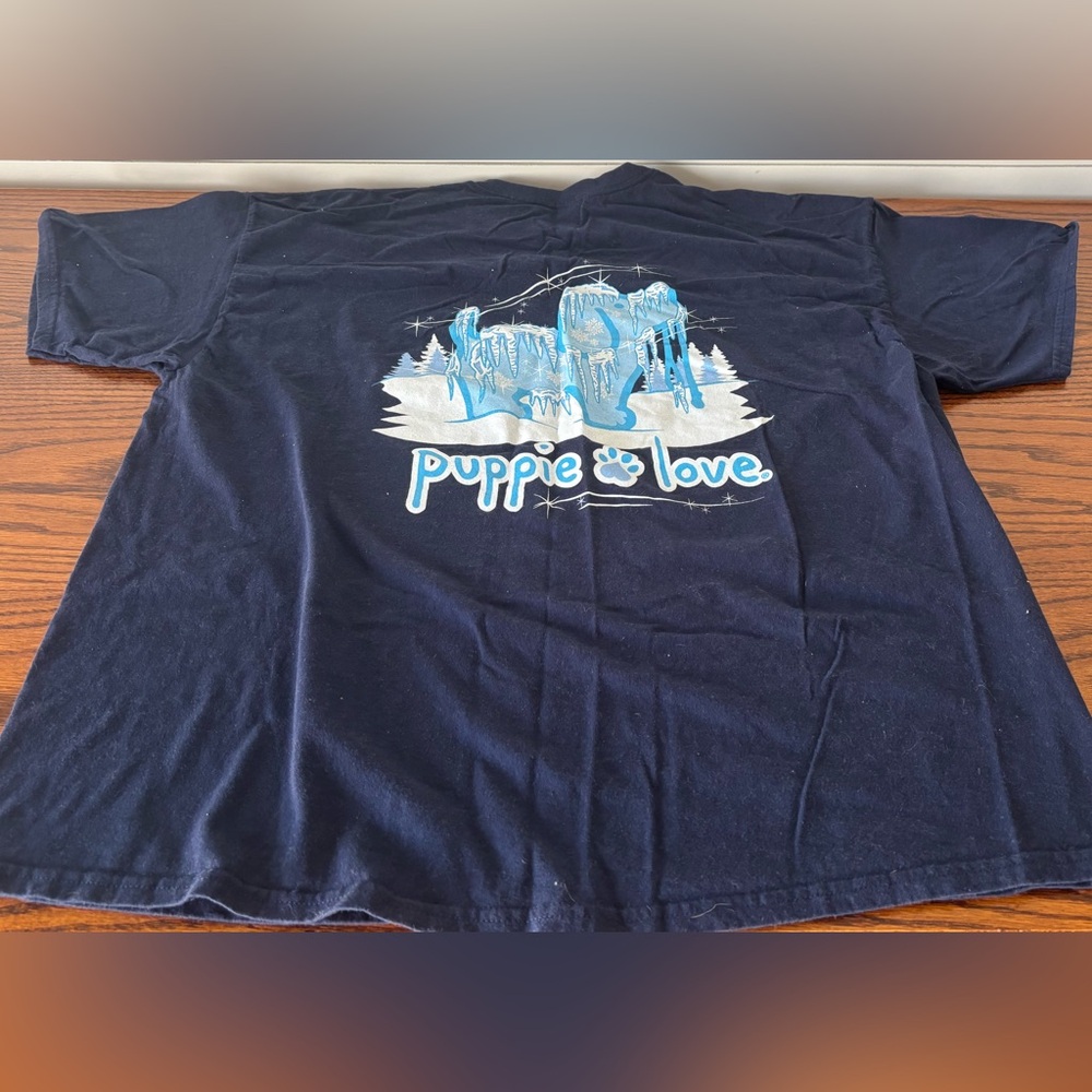 Puppie Love Navy Blue T-Shirt